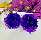 Purple Pom Tinsel Studs-Earrings-Dear Me Southern Boutique, located in DeRidder, Louisiana