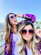 Purple and Gold Stone Sunglasses-Sunglasses-Dear Me Southern Boutique, located in DeRidder, Louisiana