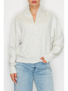 Quarter zip heather grey pullover- heather grey-Presales-Dear Me Southern Boutique, located in DeRidder, Louisiana