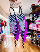 Randans Checkered Fringe-Earrings-Dear Me Southern Boutique, located in DeRidder, Louisiana