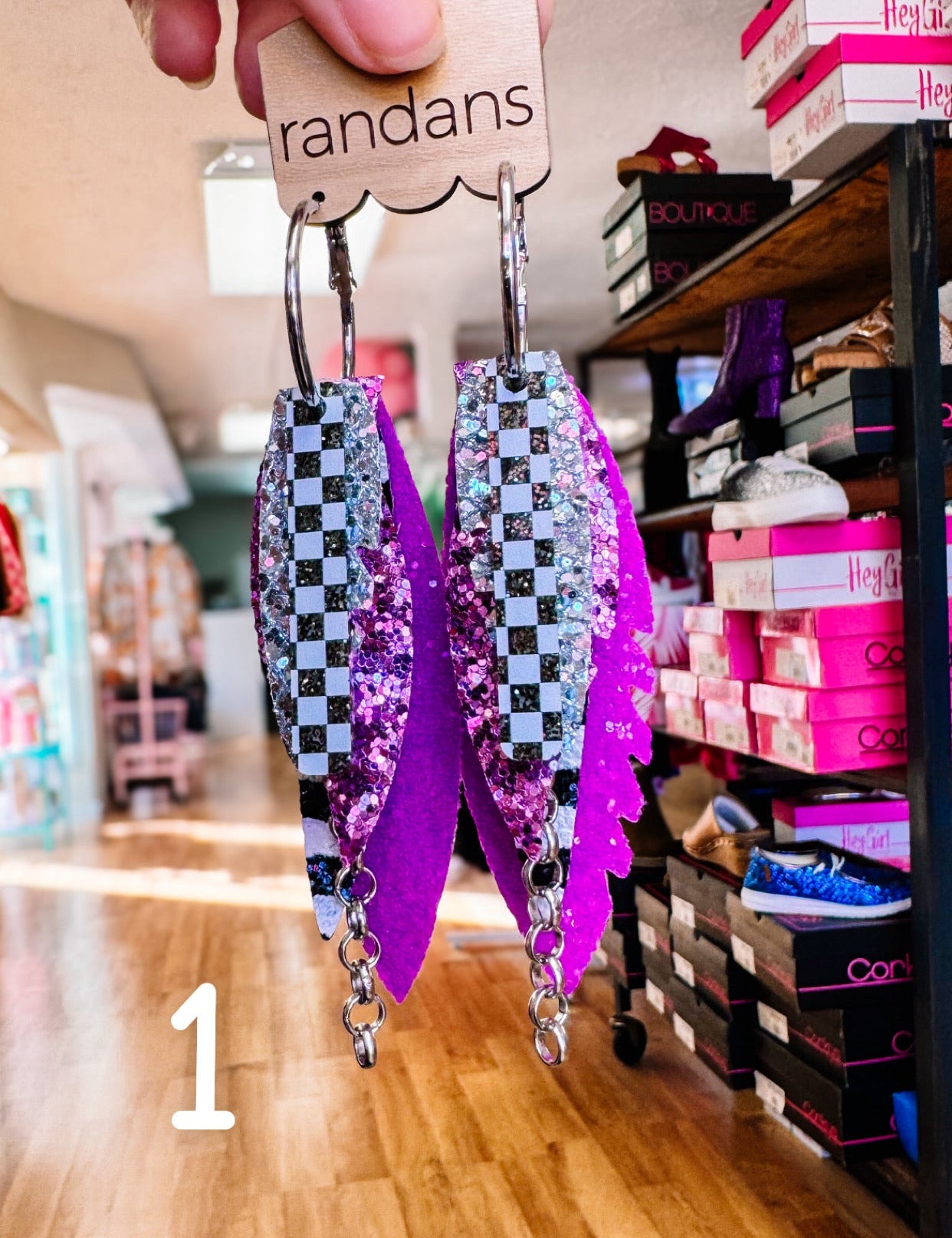 Randans Checkered Fringe-Earrings-Dear Me Southern Boutique, located in DeRidder, Louisiana