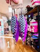 Randans Checkered Fringe-Earrings-Dear Me Southern Boutique, located in DeRidder, Louisiana