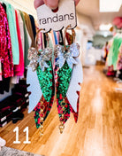 Randans Classic Christmas Fringe-Earrings-Dear Me Southern Boutique, located in DeRidder, Louisiana