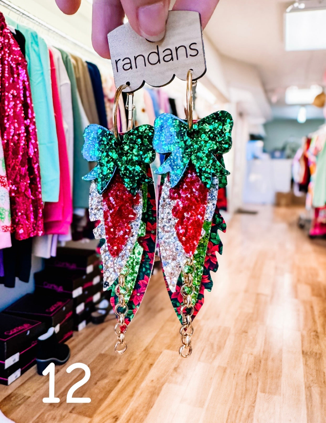 Randans Classic Christmas Fringe-Earrings-Dear Me Southern Boutique, located in DeRidder, Louisiana