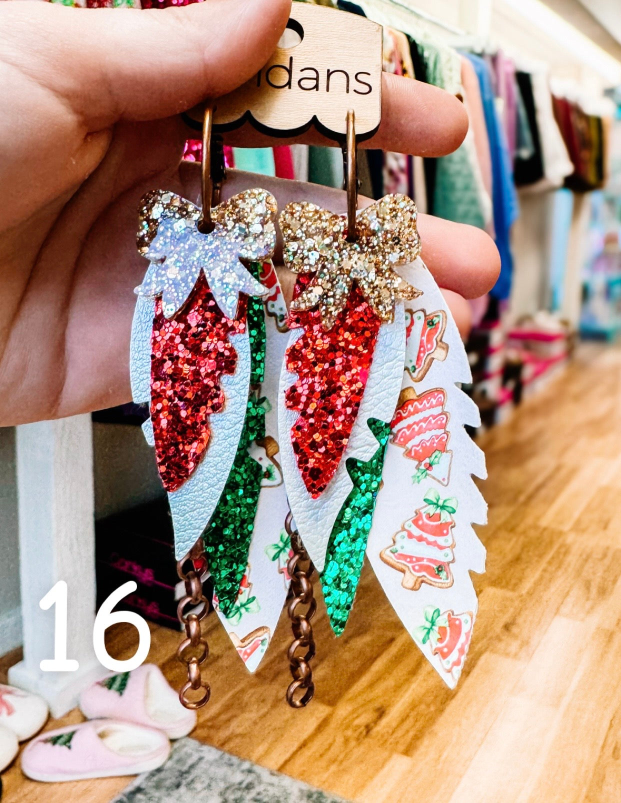 Randans Classic Christmas Fringe-Earrings-Dear Me Southern Boutique, located in DeRidder, Louisiana