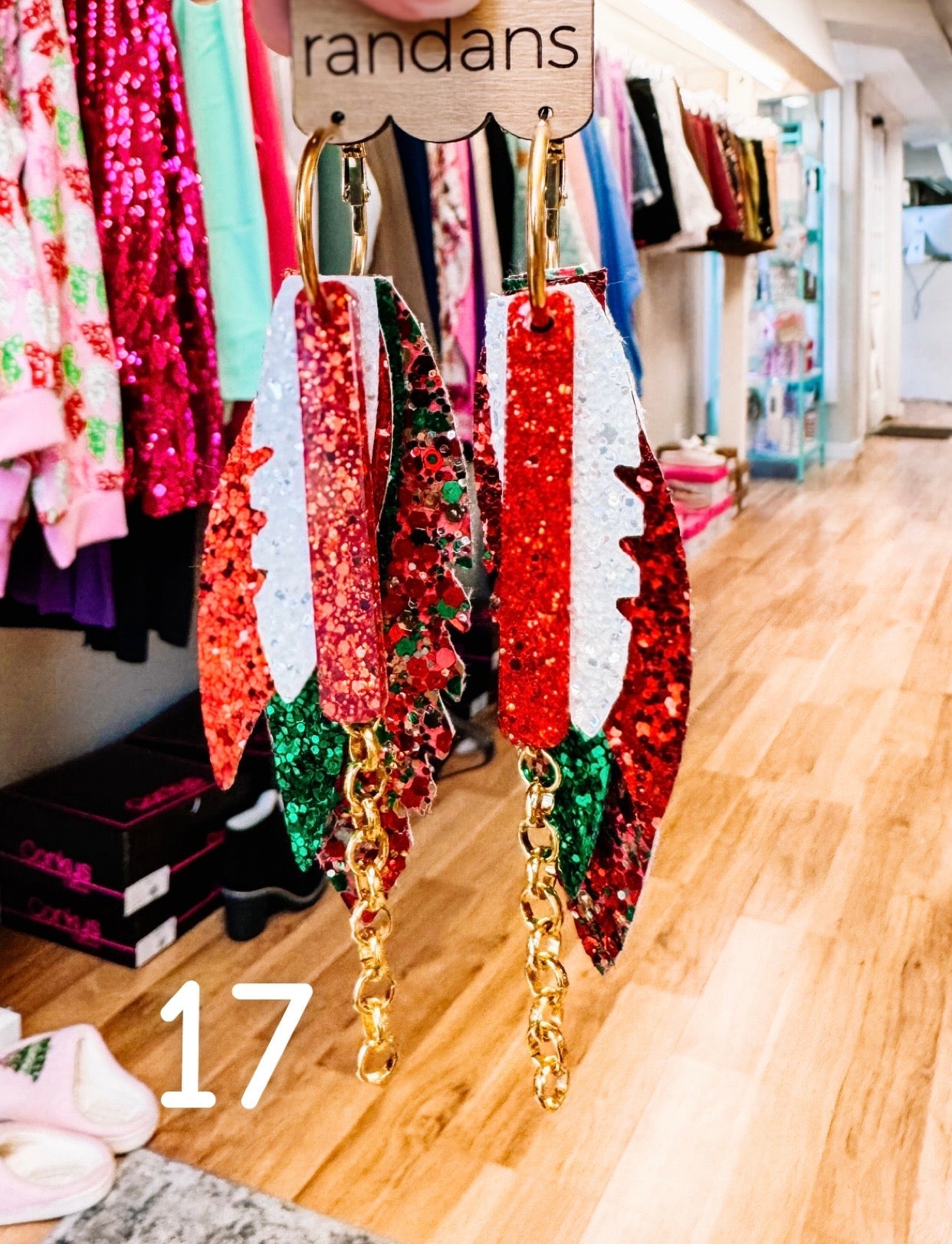 Randans Classic Christmas Fringe-Earrings-Dear Me Southern Boutique, located in DeRidder, Louisiana