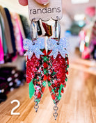Randans Classic Christmas Fringe-Earrings-Dear Me Southern Boutique, located in DeRidder, Louisiana