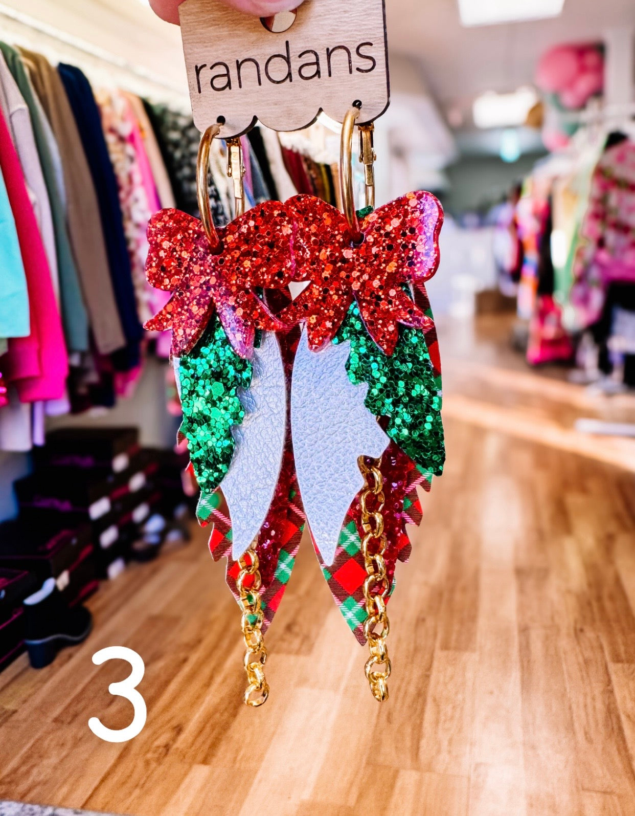 Randans Classic Christmas Fringe-Earrings-Dear Me Southern Boutique, located in DeRidder, Louisiana