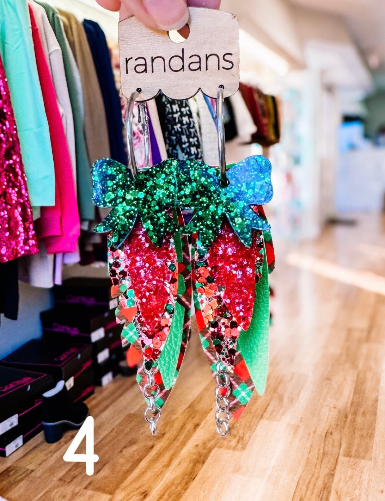 Randans Classic Christmas Fringe-Earrings-Dear Me Southern Boutique, located in DeRidder, Louisiana