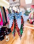 Randans Classic Christmas Fringe-Earrings-Dear Me Southern Boutique, located in DeRidder, Louisiana