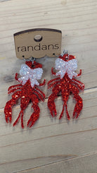 Randans Crawfish with Bow-Earrings-Dear Me Southern Boutique, located in DeRidder, Louisiana