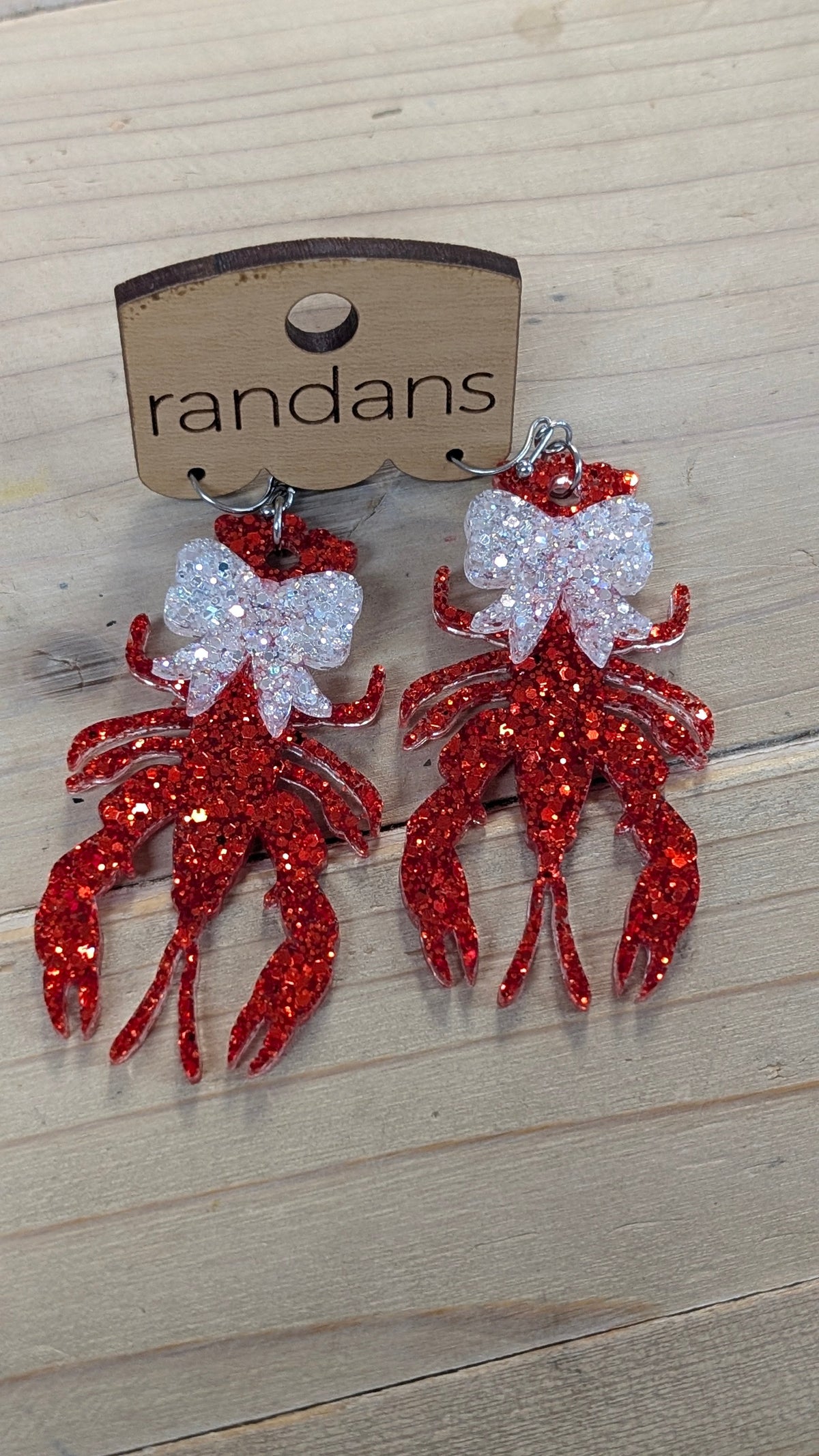 Randans Crawfish with Bow-Jewelry - Earrings-Dear Me Southern Boutique, located in DeRidder, Louisiana
