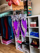 Randans Fringe- Gold&Purple/Silver&Purple-Earrings-Dear Me Southern Boutique, located in DeRidder, Louisiana