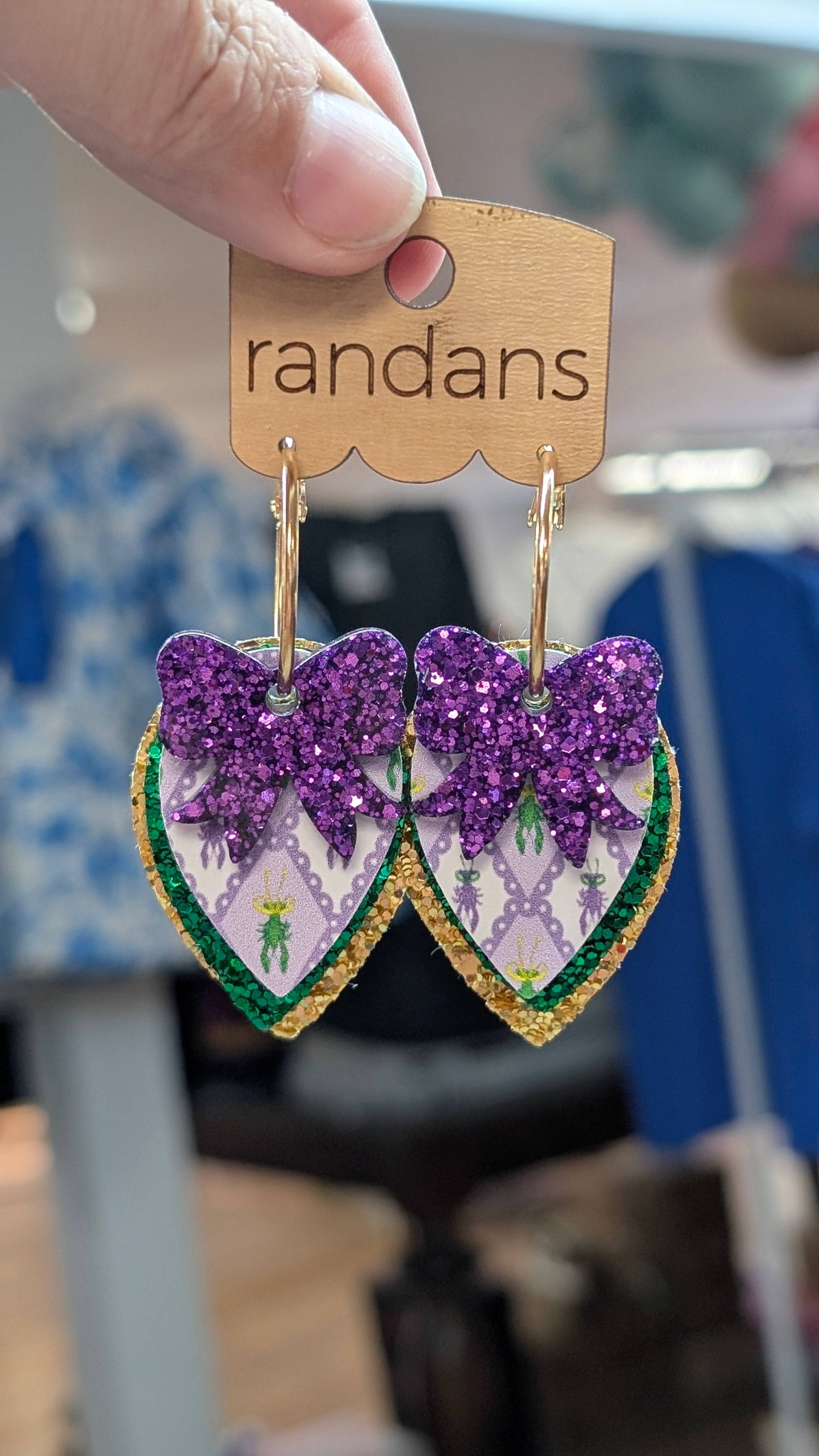Randans Petite - Mardi Gras-Jewelry - Earrings-Dear Me Southern Boutique, located in DeRidder, Louisiana
