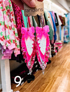 Randans Pink Christmas Fringe-Earrings-Dear Me Southern Boutique, located in DeRidder, Louisiana