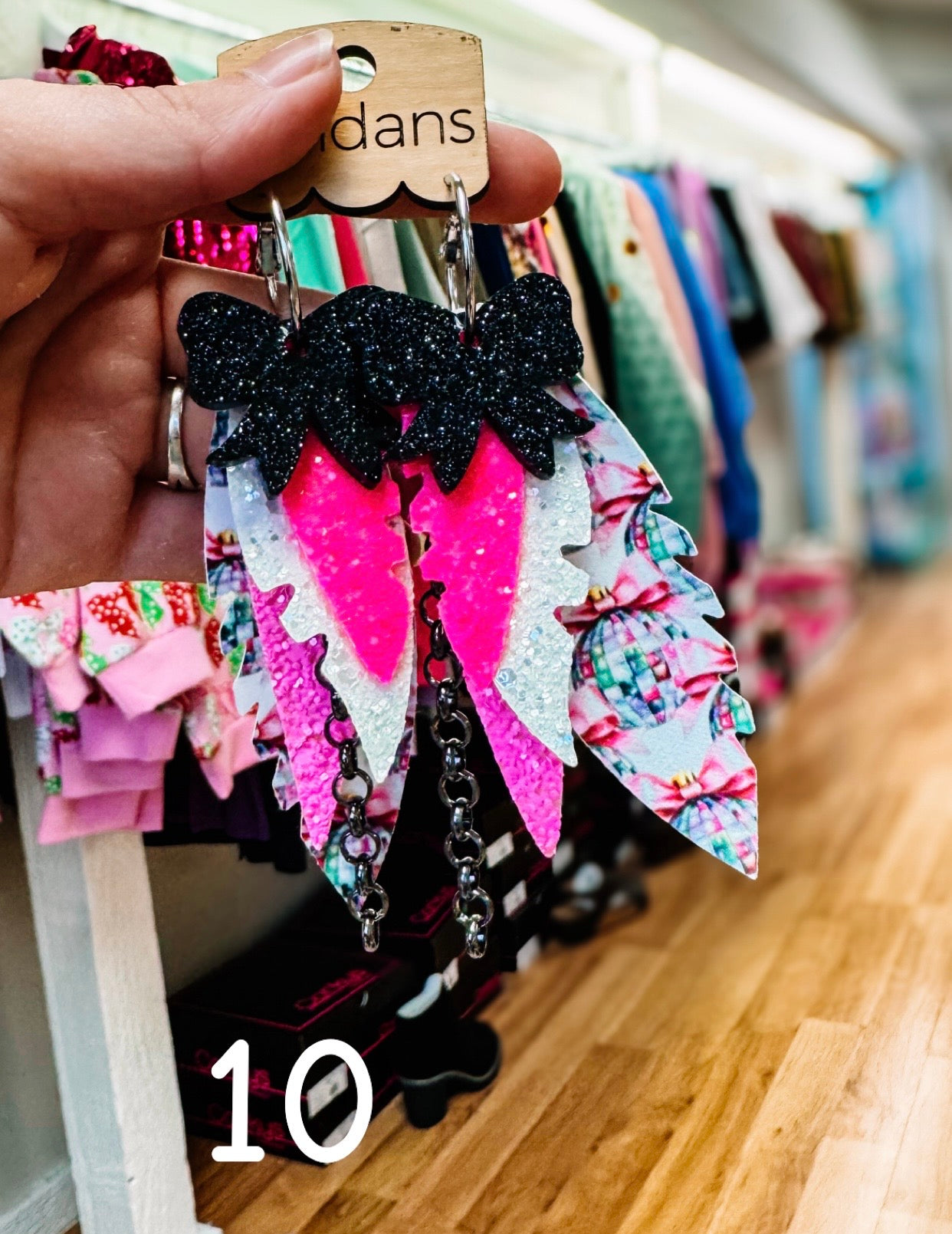 Randans Pink Christmas Fringe-Earrings-Dear Me Southern Boutique, located in DeRidder, Louisiana