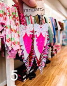 Randans Pink Christmas Fringe-Earrings-Dear Me Southern Boutique, located in DeRidder, Louisiana