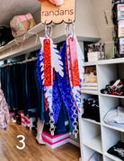 Randans Red, White, and Blue Fringe-Earrings-Dear Me Southern Boutique, located in DeRidder, Louisiana