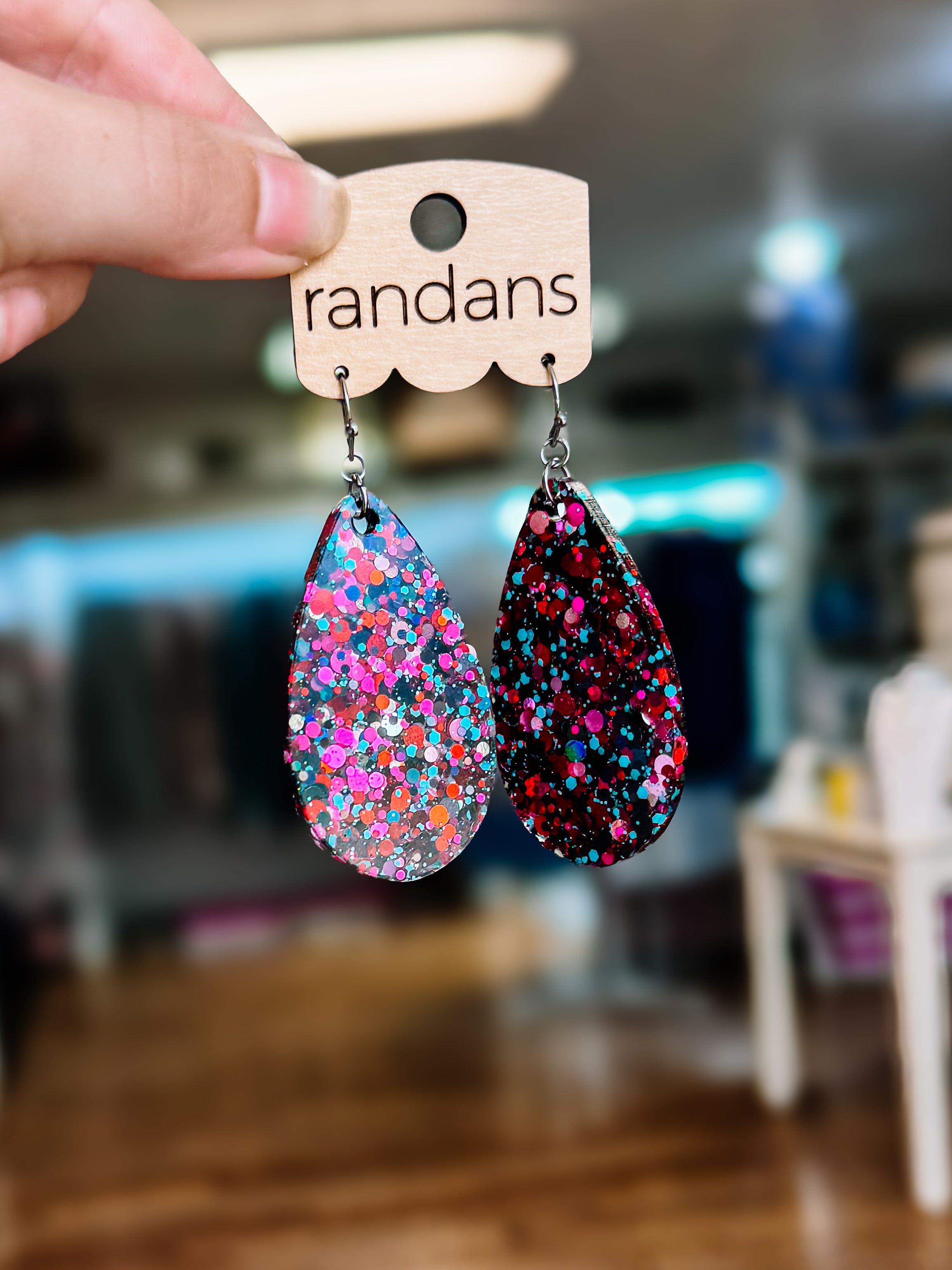 Randans Resin Earrings-Dear Me Southern Boutique, located in DeRidder, Louisiana