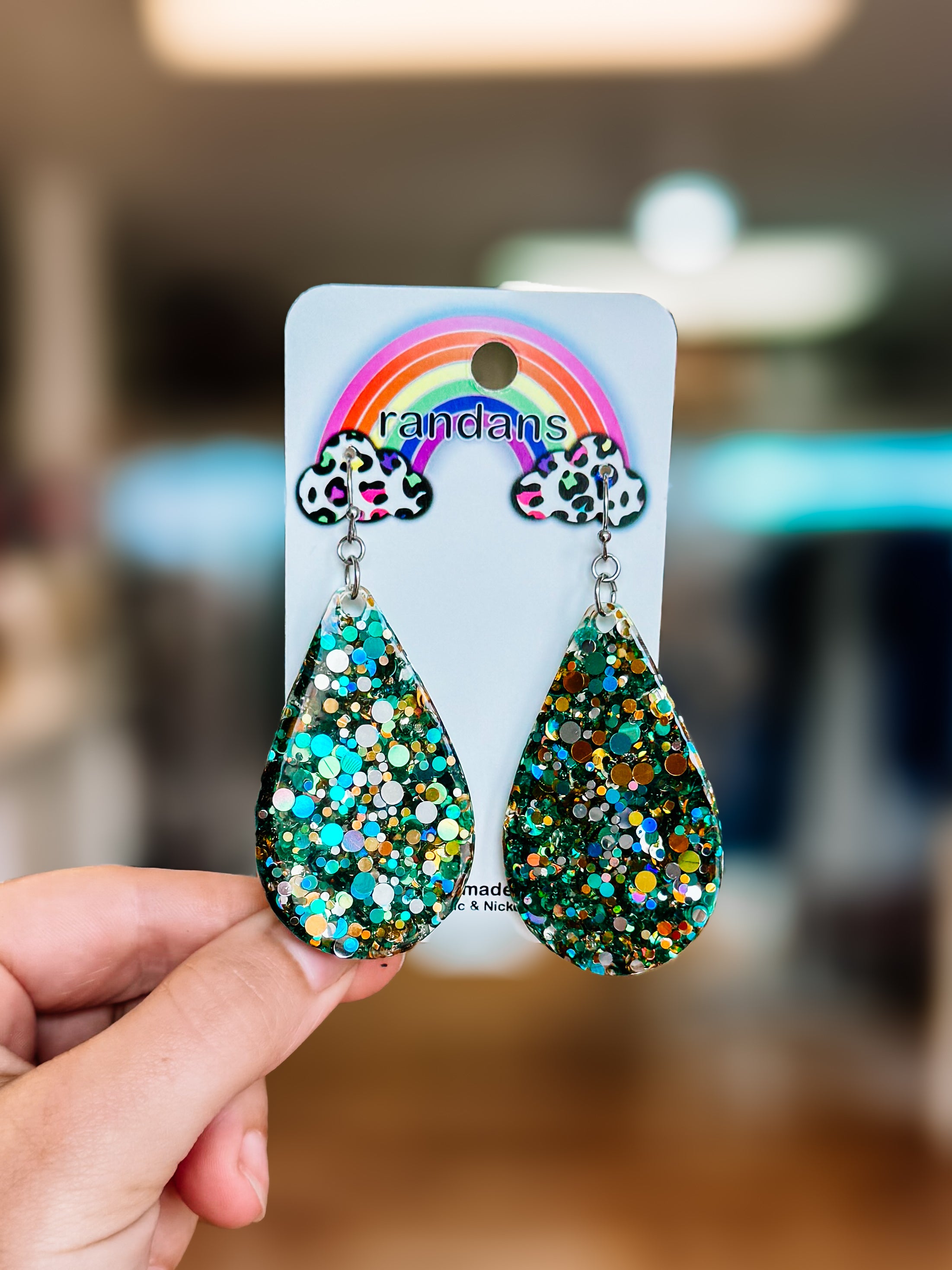 Randans Resin Earrings-Dear Me Southern Boutique, located in DeRidder, Louisiana