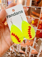 Randans Softball Teardrop Dangles-Earrings-Dear Me Southern Boutique, located in DeRidder, Louisiana