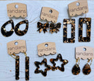Randans acrylic dangle earrings- black and gold-Earrings-Dear Me Southern Boutique, located in DeRidder, Louisiana