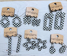 Randans acrylic dangle earrings- black and white check-Earrings-Dear Me Southern Boutique, located in DeRidder, Louisiana