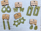 Randans acrylic dangle earrings- green and gold-Earrings-Dear Me Southern Boutique, located in DeRidder, Louisiana