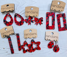 Randans acrylic dangle earrings-red and black-Earrings-Dear Me Southern Boutique, located in DeRidder, Louisiana