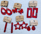 Randans acrylic dangle earrings- red and blue-Earrings-Dear Me Southern Boutique, located in DeRidder, Louisiana