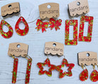 Randans acrylic dangle earrings- red and green-Earrings-Dear Me Southern Boutique, located in DeRidder, Louisiana