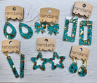 Randans acrylic dangle earrings- turquoise and gold-Earrings-Dear Me Southern Boutique, located in DeRidder, Louisiana