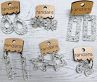Randans acrylic dangle earrings- white and silver-Earrings-Dear Me Southern Boutique, located in DeRidder, Louisiana