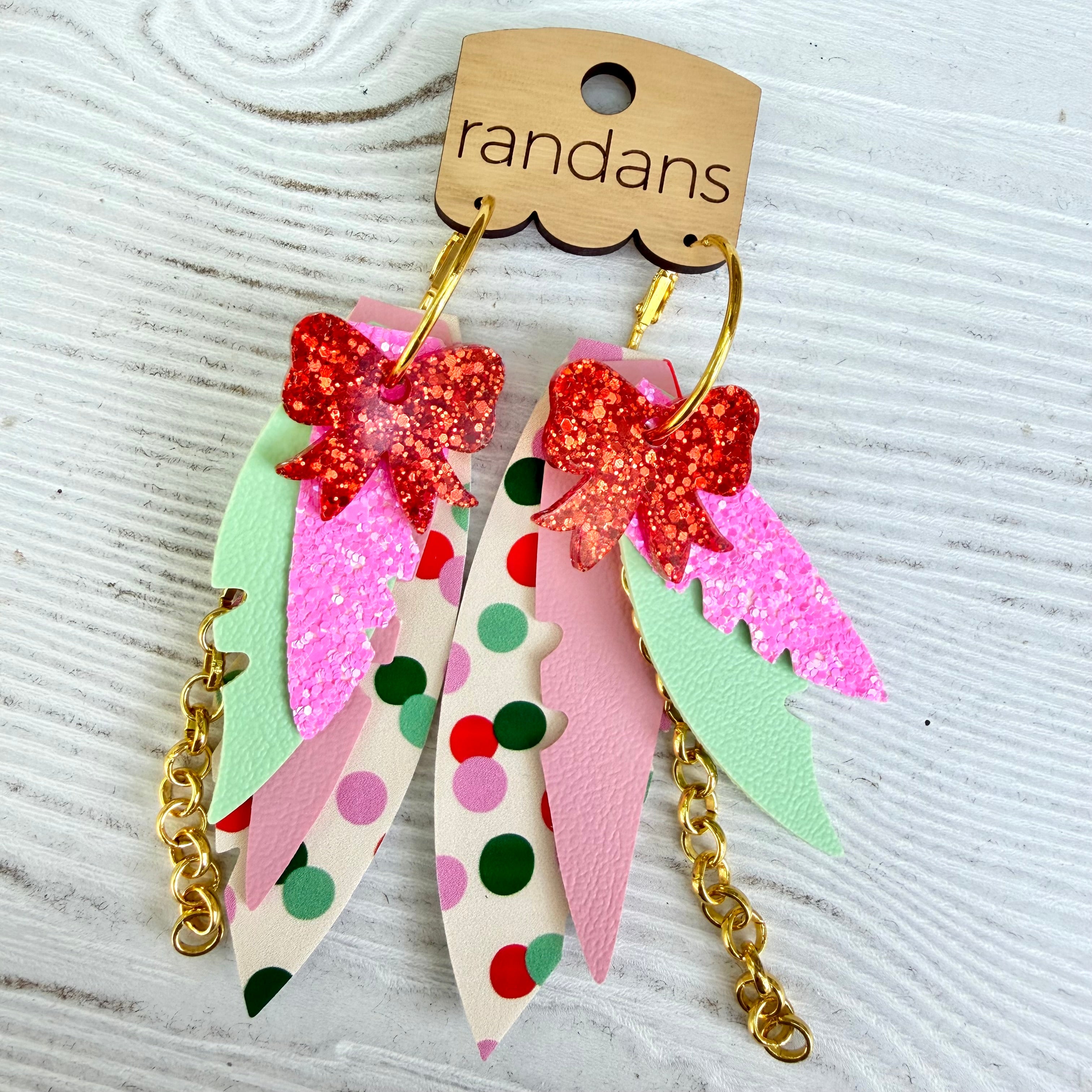 Randans fringe hoop earrings- Christmas- Kyle-Dear Me Southern Boutique, located in DeRidder, Louisiana