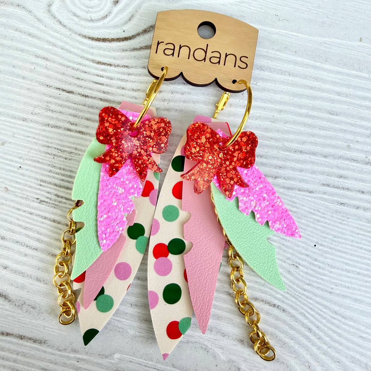 Randans fringe hoop earrings- Christmas- Kyle-Presales-Dear Me Southern Boutique, located in DeRidder, Louisiana