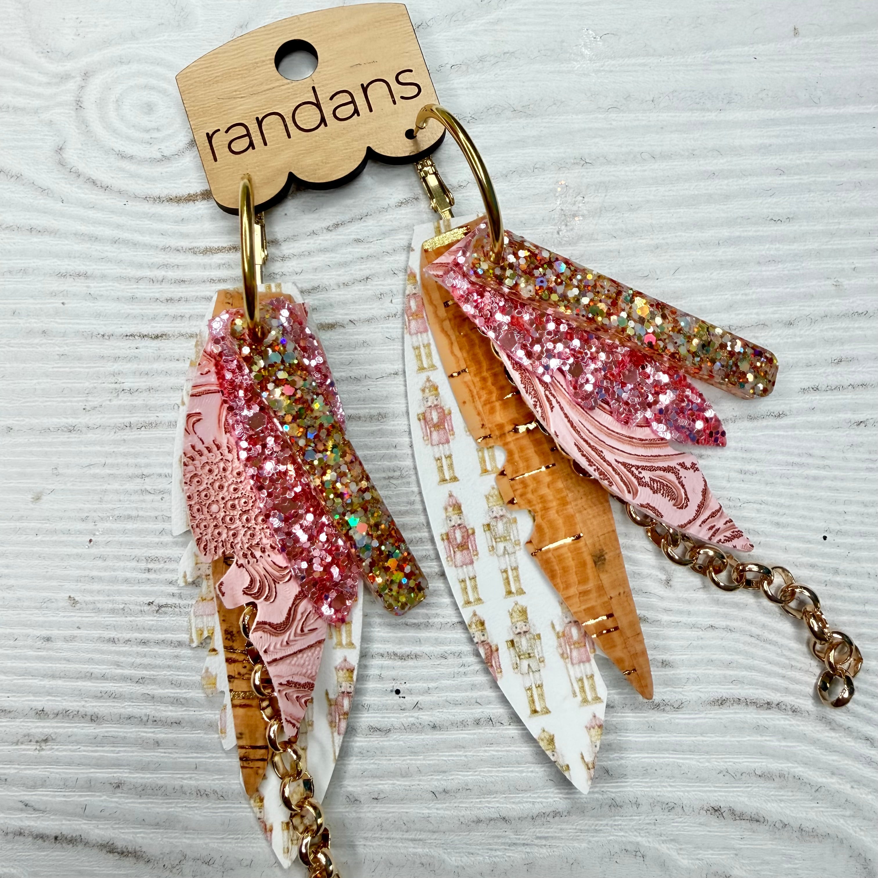 Randans fringe hoop earrings- Christmas- nutcracker 1-Dear Me Southern Boutique, located in DeRidder, Louisiana