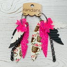 Randans fringe hoop earrings- Christmas- pink hot cocoa-Dear Me Southern Boutique, located in DeRidder, Louisiana