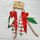 Randans fringe hoop earrings- Christmas- plaid 1-Dear Me Southern Boutique, located in DeRidder, Louisiana