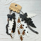 Randans fringe hoop earrings- Christmas- polka dot leopard trees-Dear Me Southern Boutique, located in DeRidder, Louisiana