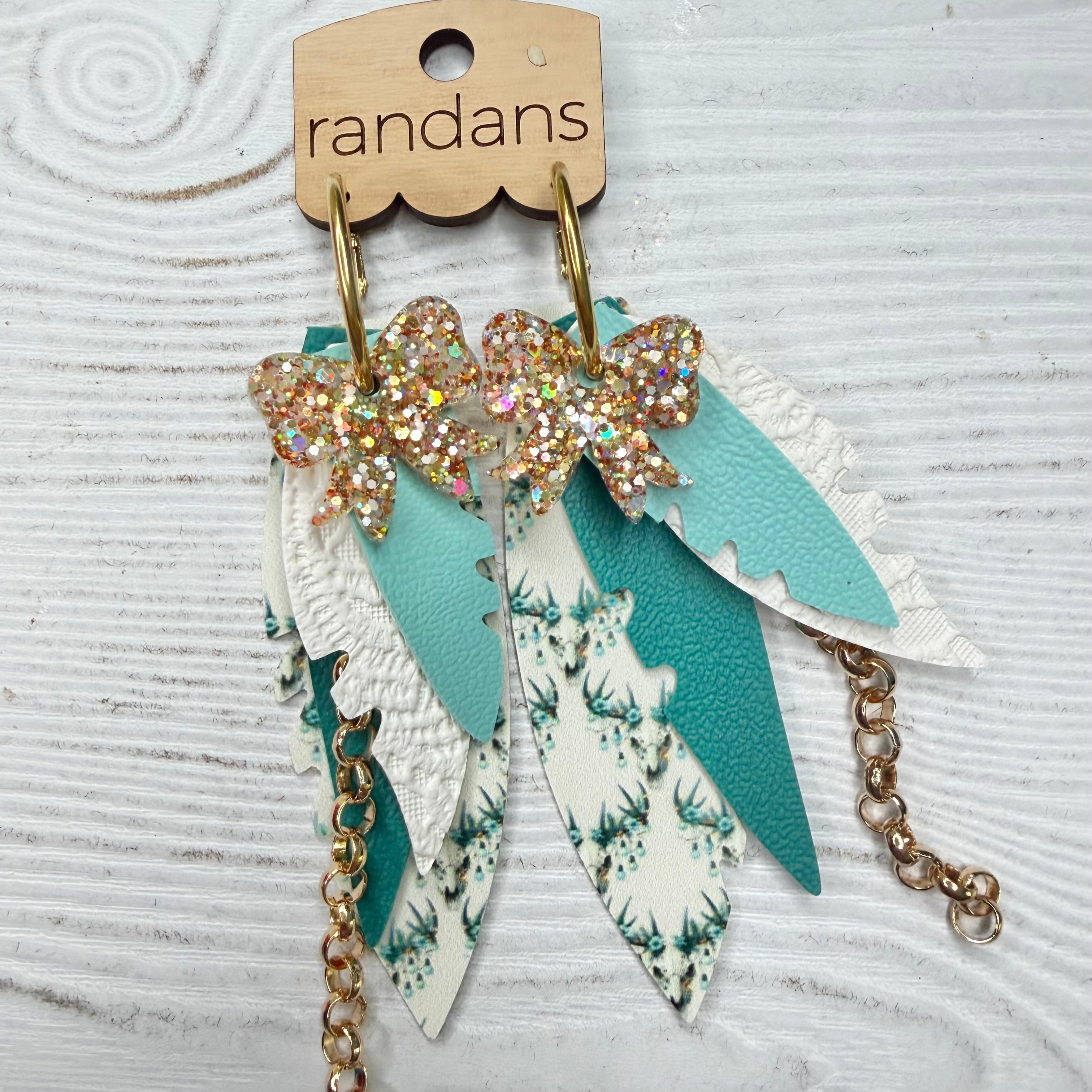 Randans fringe hoop earrings- Christmas- steer-Dear Me Southern Boutique, located in DeRidder, Louisiana