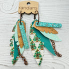 Randans fringe hoop earrings- Christmas- turquoise trees-Dear Me Southern Boutique, located in DeRidder, Louisiana