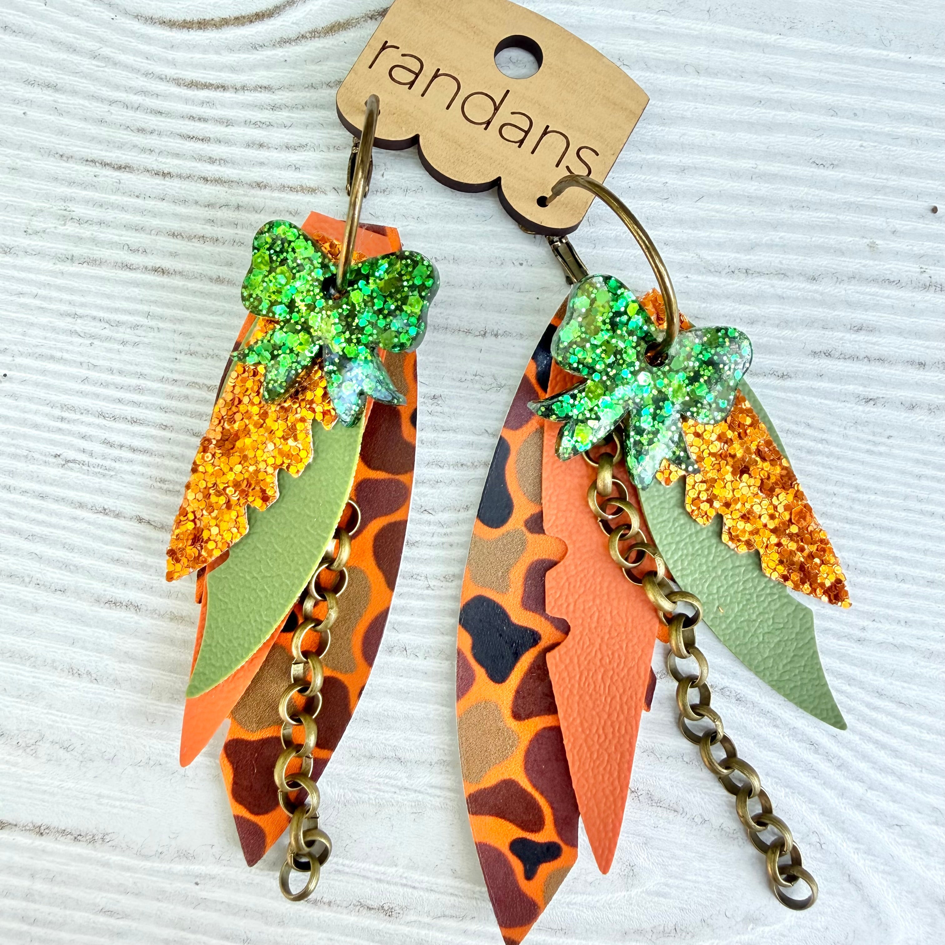 Randans fringe hoop earrings- Fall- Blaze-Dear Me Southern Boutique, located in DeRidder, Louisiana