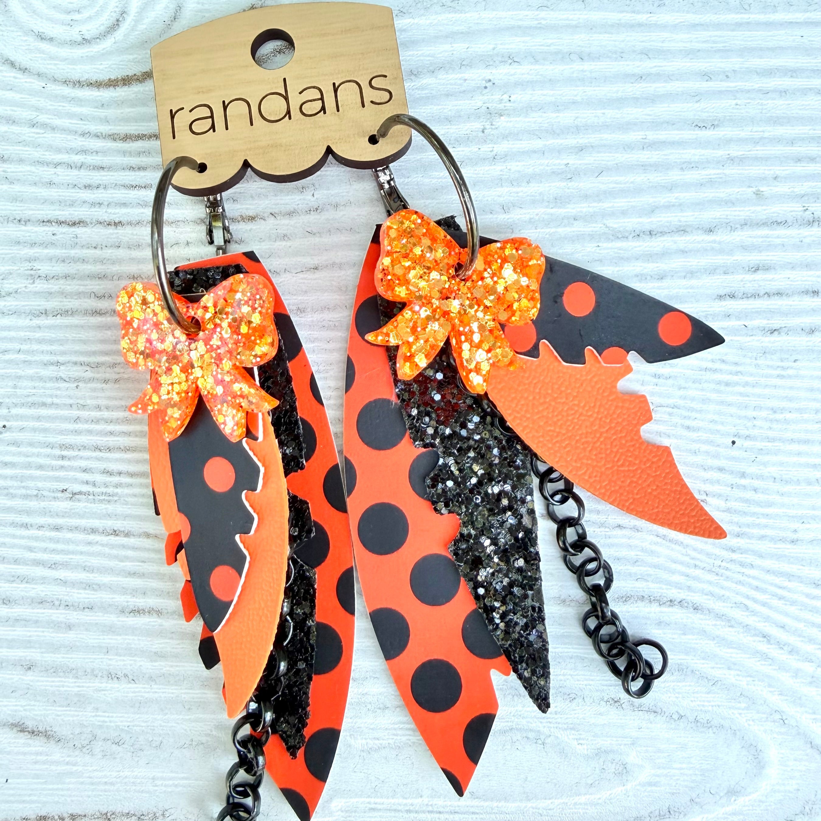 Randans fringe hoop earrings- Halloween- Van-Dear Me Southern Boutique, located in DeRidder, Louisiana