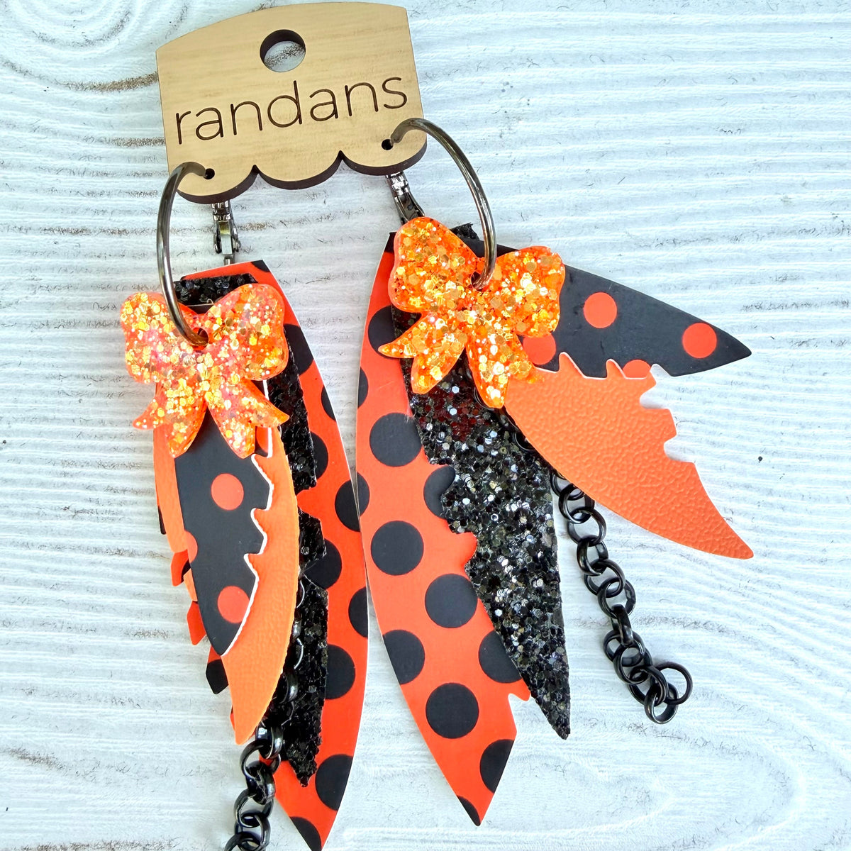 Randans fringe hoop earrings- Halloween- Van-Presales-Dear Me Southern Boutique, located in DeRidder, Louisiana