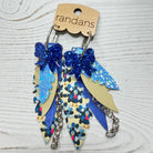 Randans fringe hoop earrings- Thanksgiving- blue turkey-Dear Me Southern Boutique, located in DeRidder, Louisiana