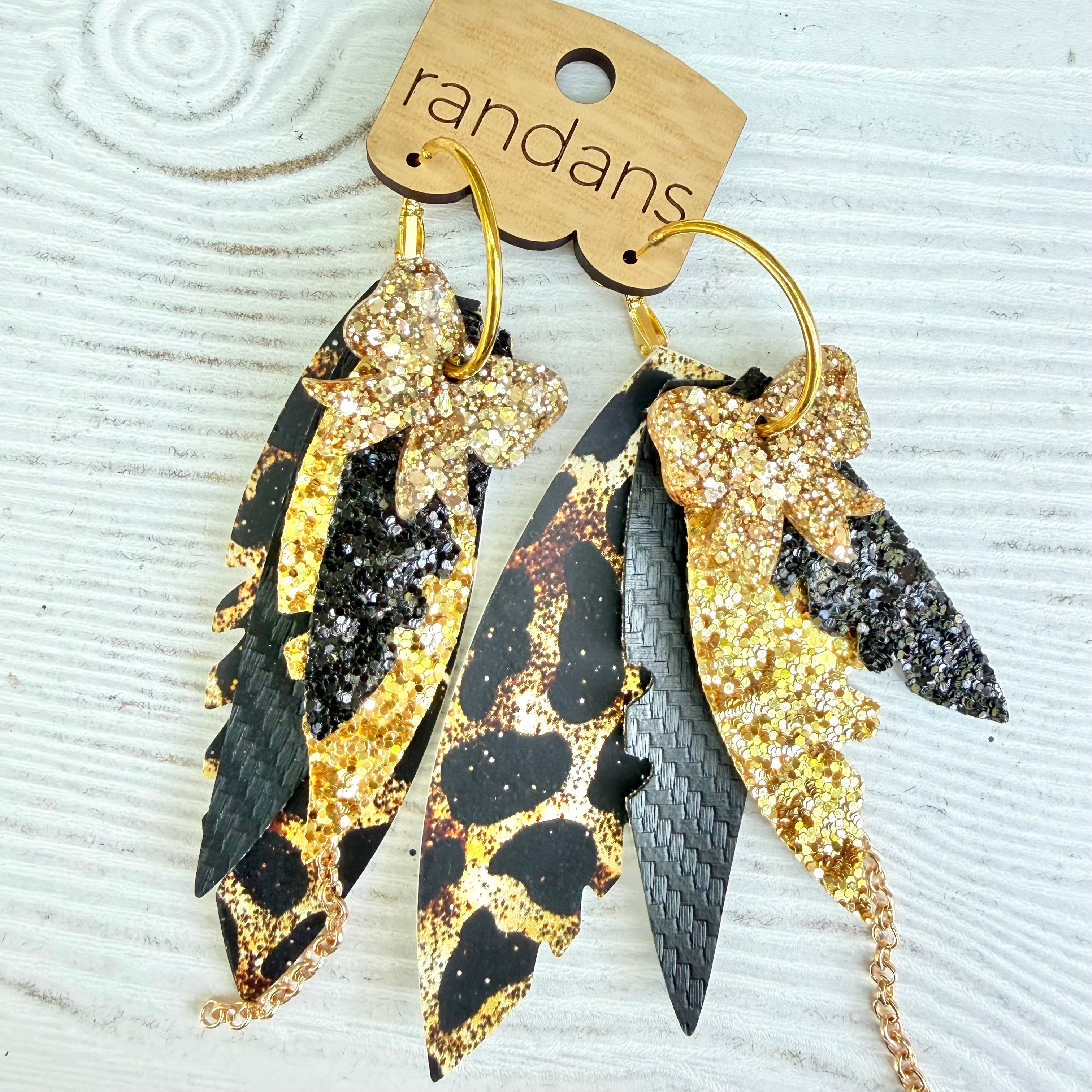 Randans fringe hoop earrings- animal print- Romy-Dear Me Southern Boutique, located in DeRidder, Louisiana