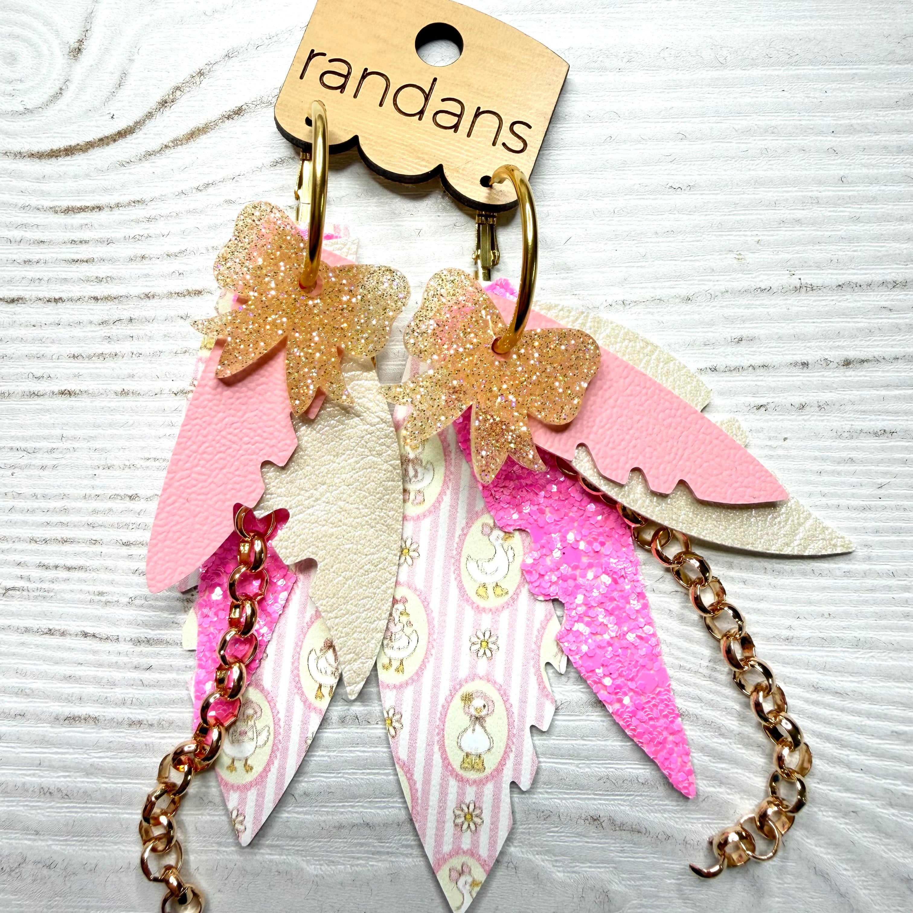 Randans fringe hoop earrings- animals- goose-Dear Me Southern Boutique, located in DeRidder, Louisiana