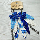 Randans fringe hoop earrings- butterflies- blue-Dear Me Southern Boutique, located in DeRidder, Louisiana