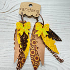 Randans fringe hoop earrings- floral- fall sunflower 1-Dear Me Southern Boutique, located in DeRidder, Louisiana