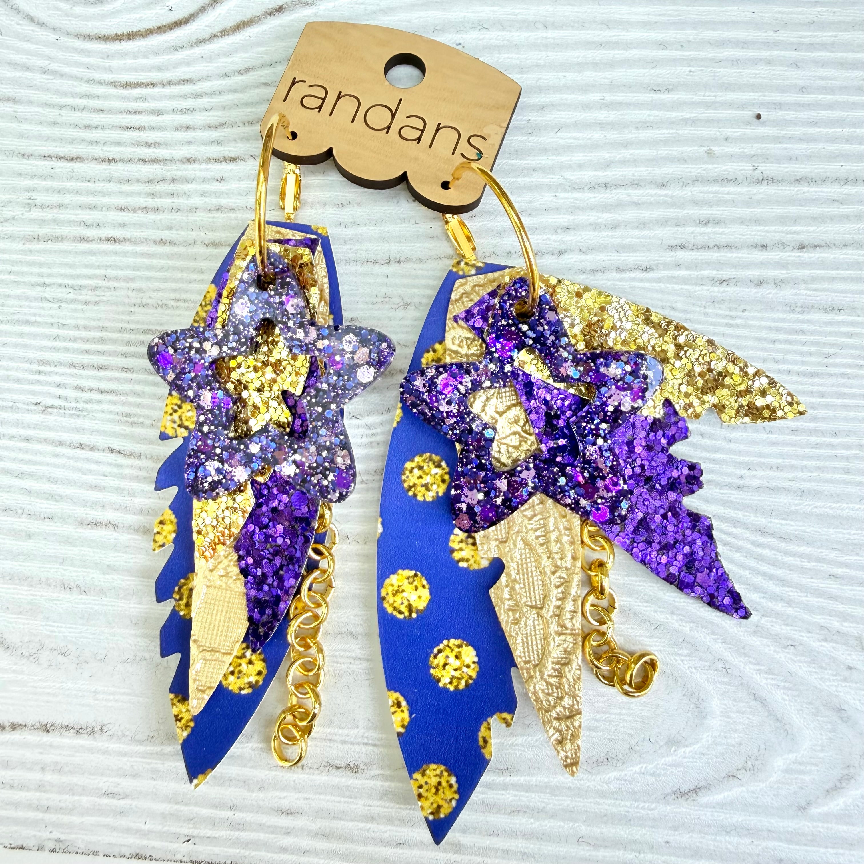 Randans fringe hoop earrings- gameday - Lane-Dear Me Southern Boutique, located in DeRidder, Louisiana